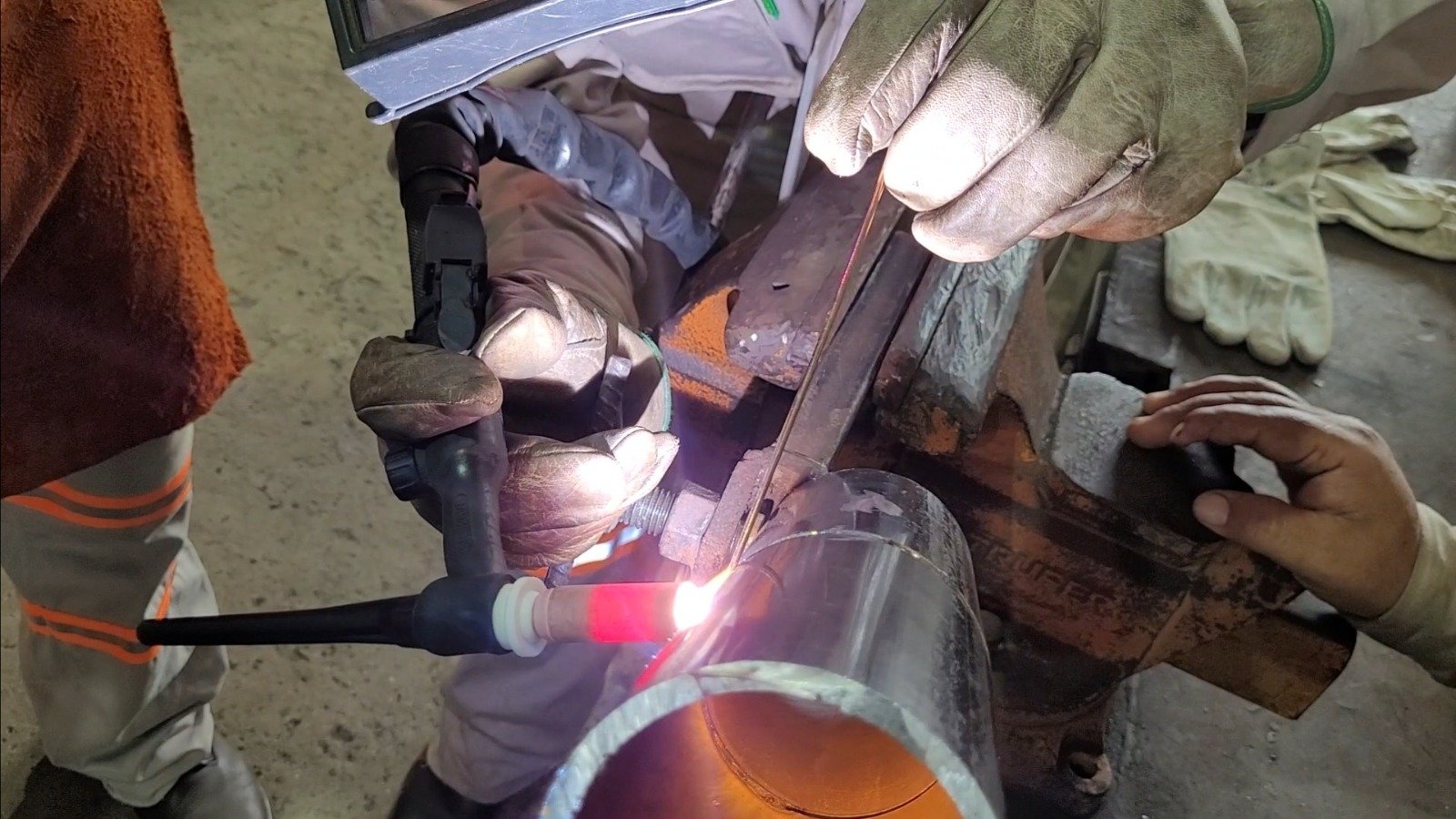 Soldadura GTAW TIG en tubería de acero inoxidable