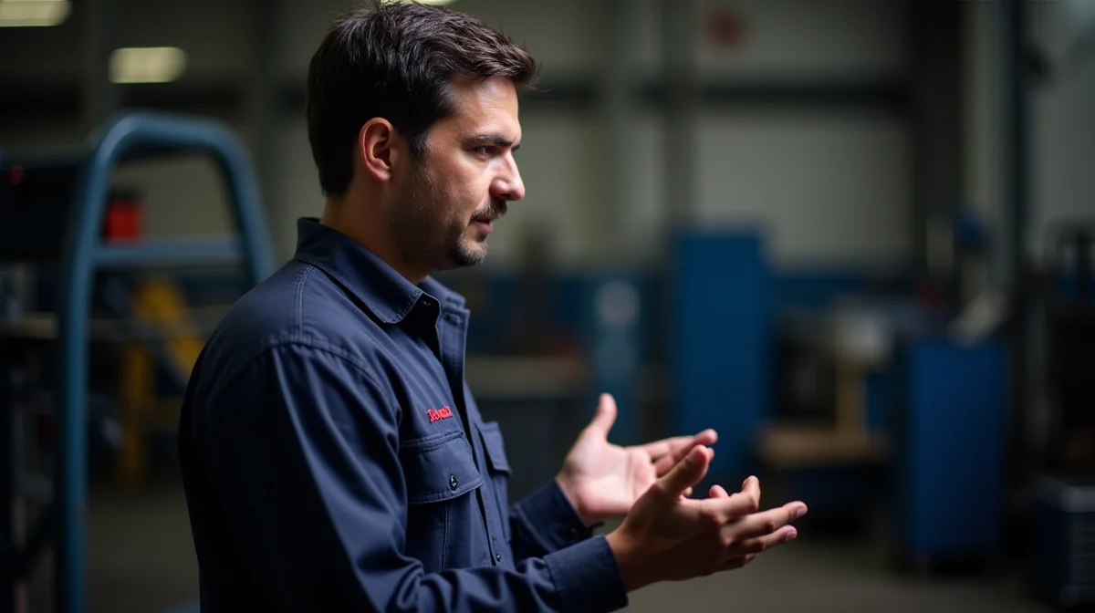 Imagen que muestra un instructor de Weldco explicando conceptos de seguridad en una clase de capacitación DC3