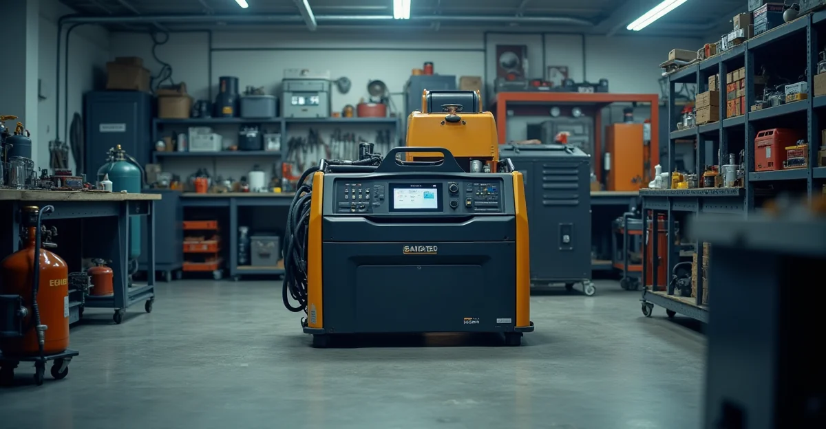 Fotografía de alta resolución de una máquina TIG moderna en un taller industrial mexicano, sin texto sobre la imagen