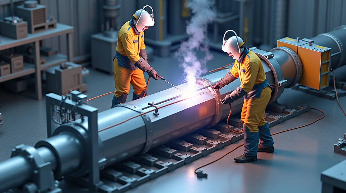Ilustración técnica que muestra la correcta disposición del material y la protección de gas durante una soldadura GTAW